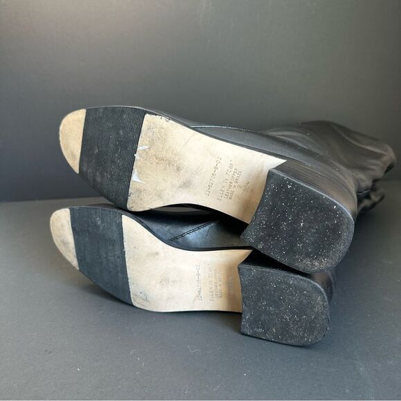 KF Limited Black Leather Roll Down Calf Boots Size 9 - Picture 6 of 7